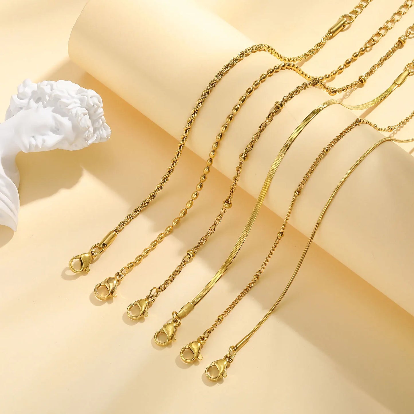 Thin Link Stainless Steel 18K Gold Plated Bracelet