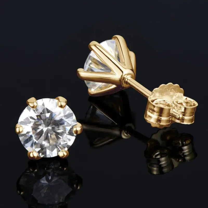 Round Moissanite Stud Earrings
