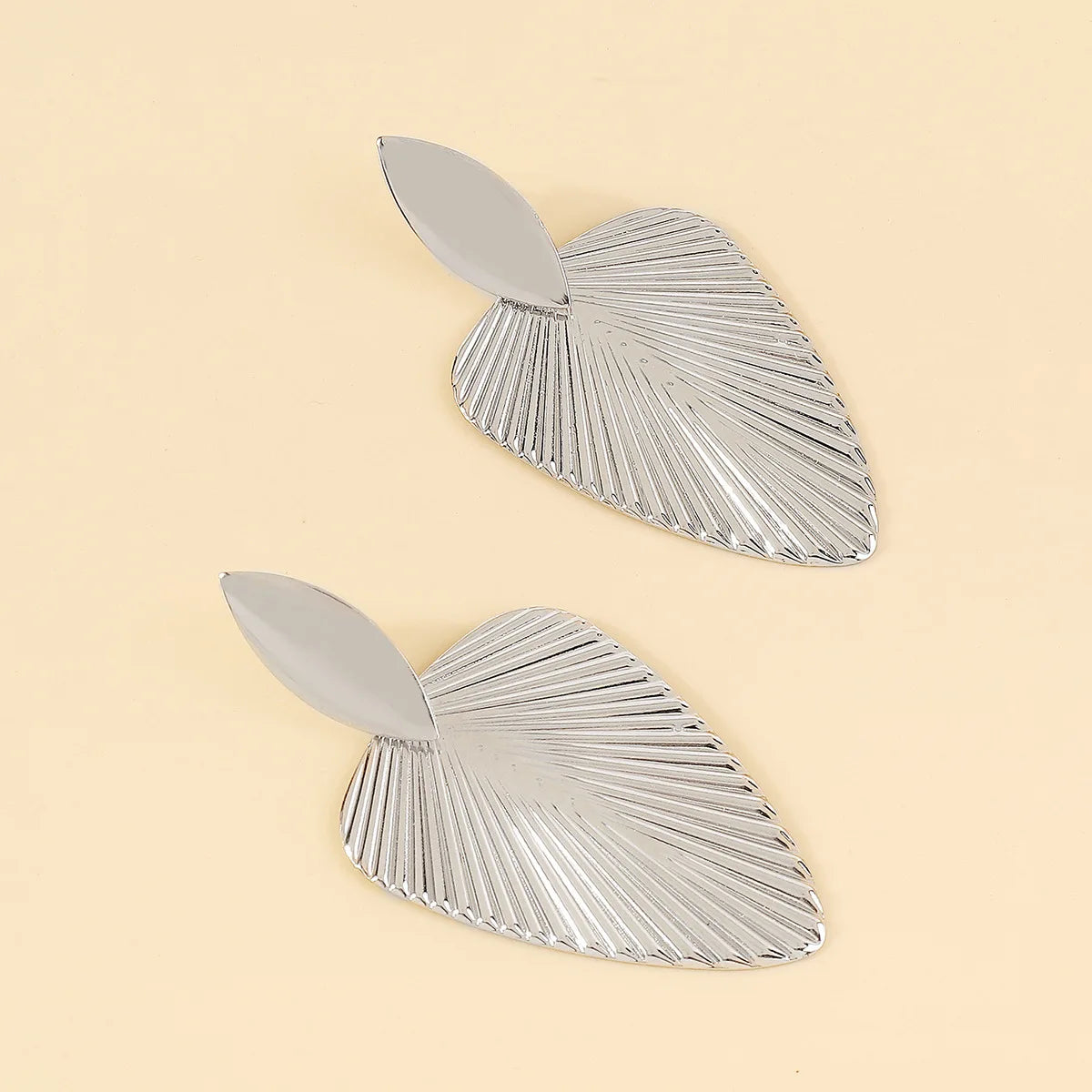 Artisan Textured Leaf Drop Earrings