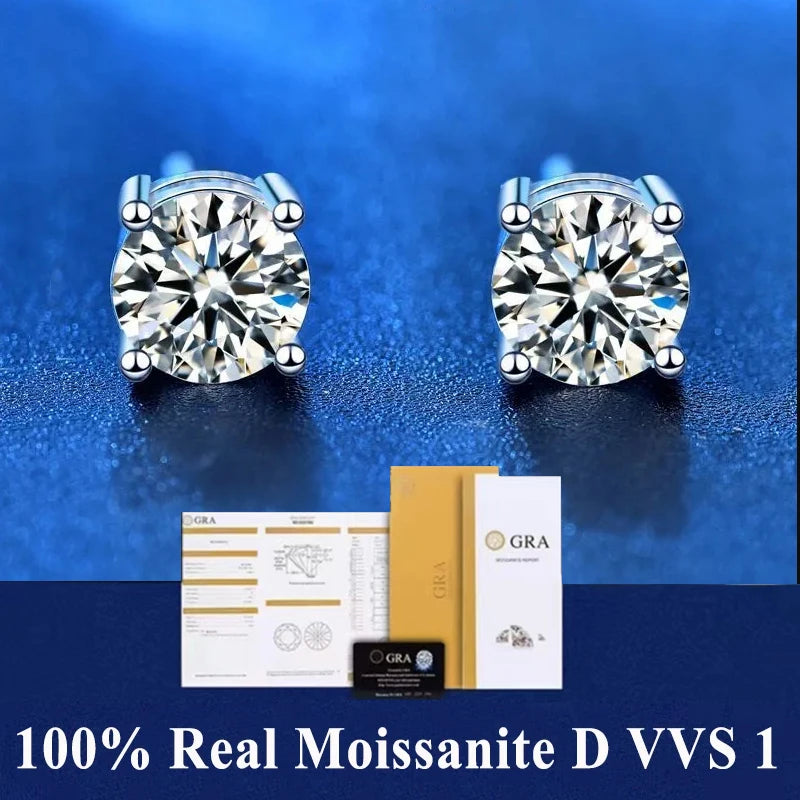 Classic 6-Prong Moissanite Stud Earrings