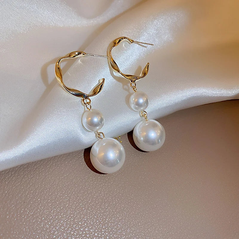Bohemian Pearl & Rhinestone Stud Earrings