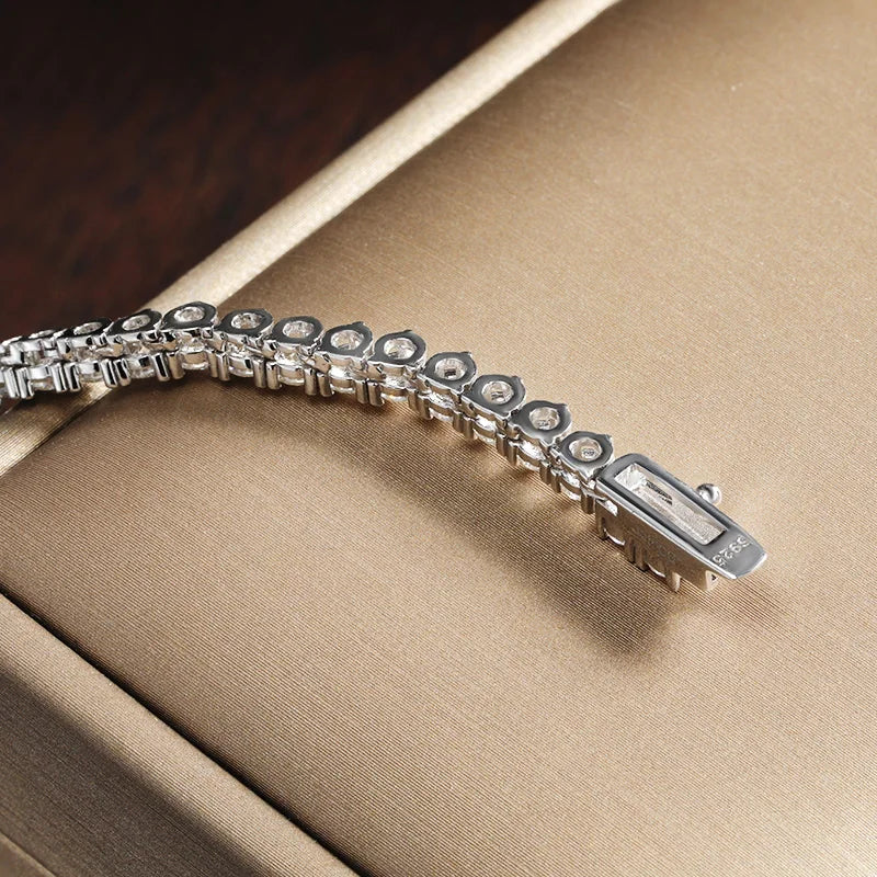 D-VVS1 Moissanite Tennis Necklace – 925 Sterling Silver