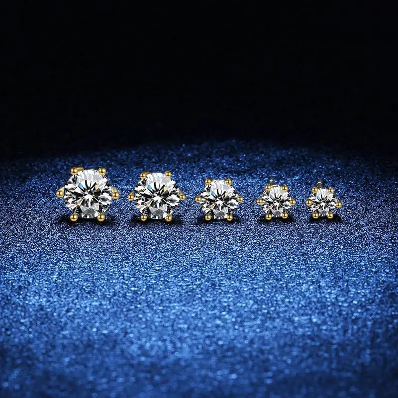 18K Gold Plated / 925 Sterling Silver Moissanite Stud Earrings