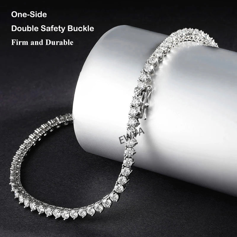 4-Prong Moissanite Tennis Necklace – 925 Sterling Silver