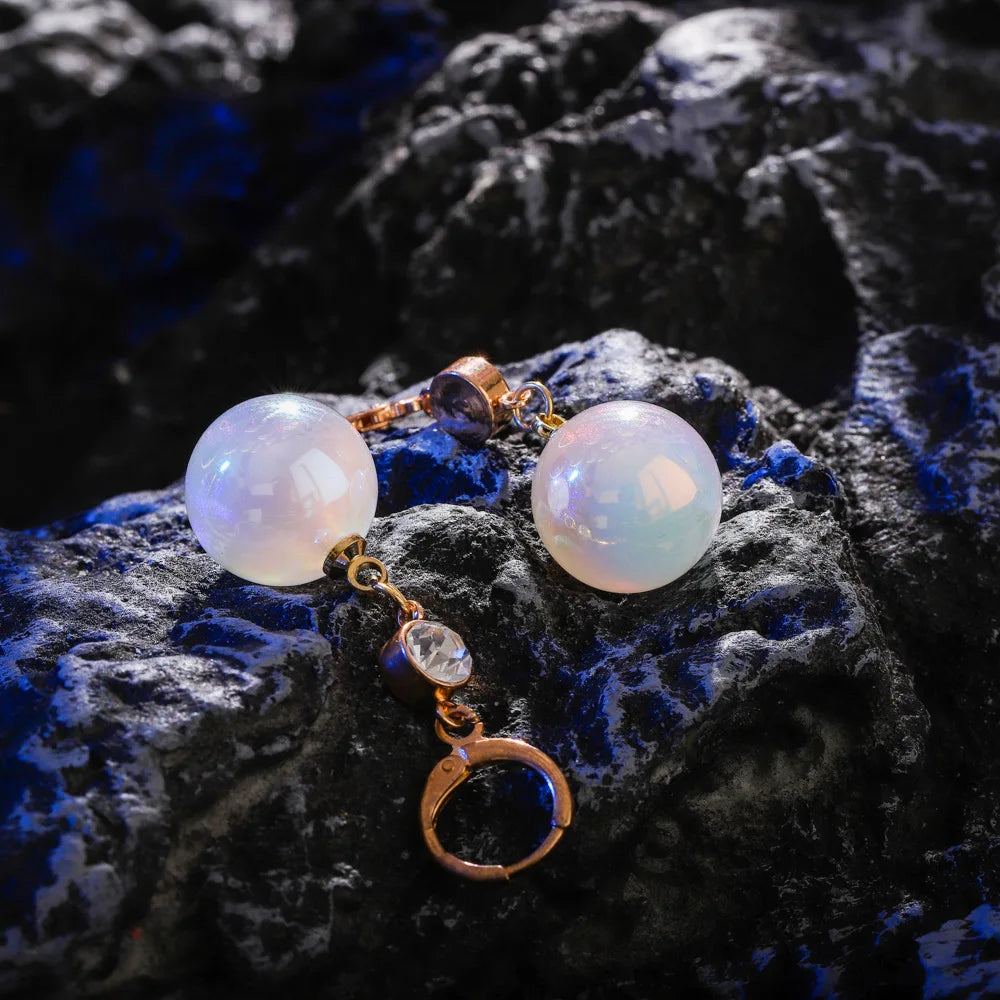 Bohemian Pearl & Rhinestone Stud Earrings