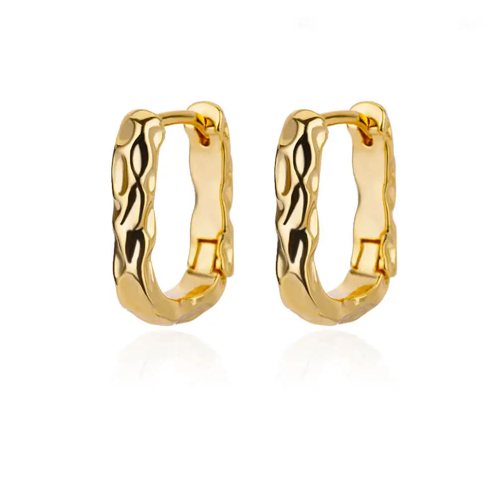 Golden/Silvery Multi-Shaped Hoop Earrings