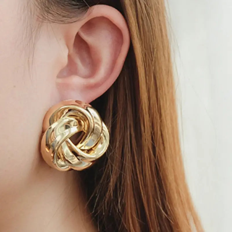 Gold Spiral Whirlpool Earrings