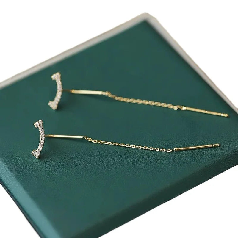 Vintage Crystal Tassel Drop Earrings – Star & Heart Charm Dangles