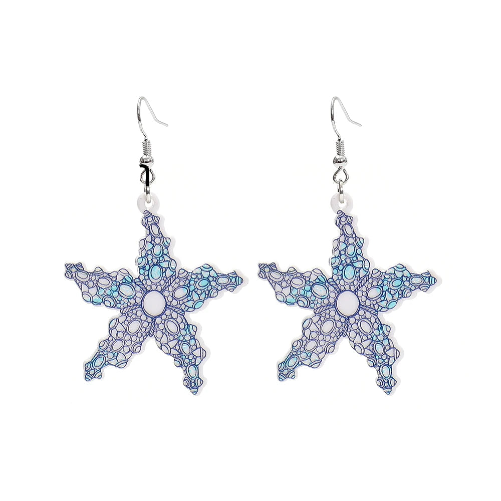 Vintage Blue Wave Acrylic Drop Earrings