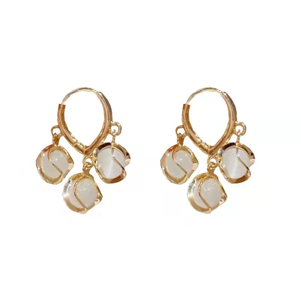 Bohemian Pearl & Rhinestone Stud Earrings