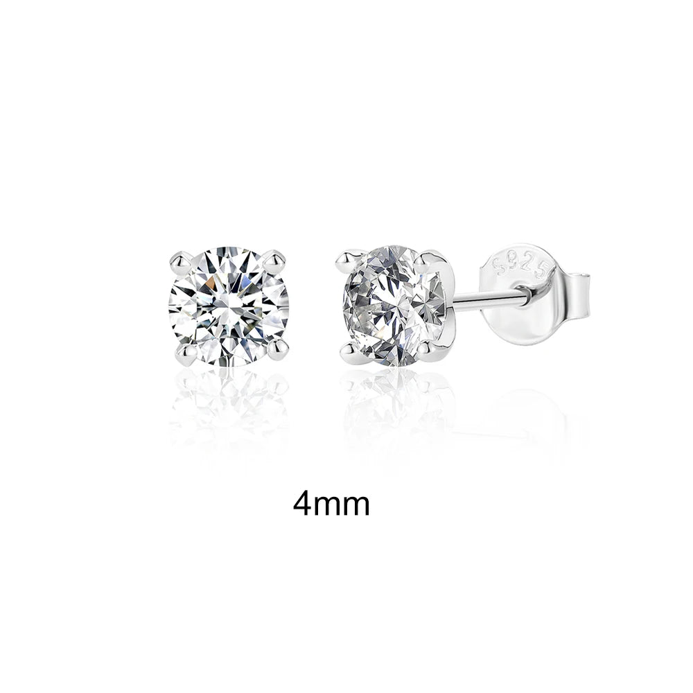 Geometric D-Color Moissanite Stud Earrings
