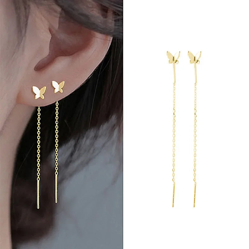 Multicolor Geometric Drop Earrings – Crystal & Copper