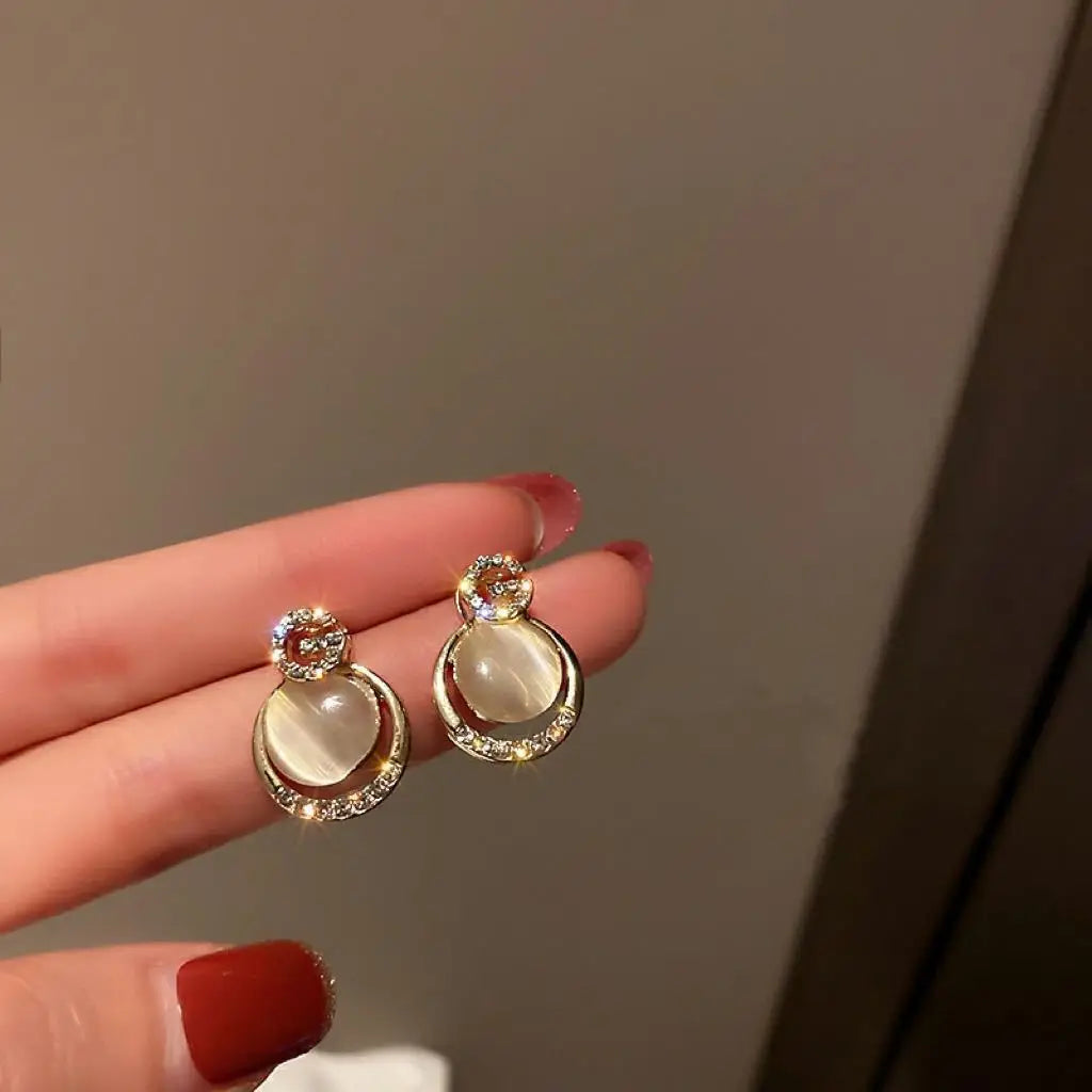 Bohemian Pearl & Rhinestone Stud Earrings