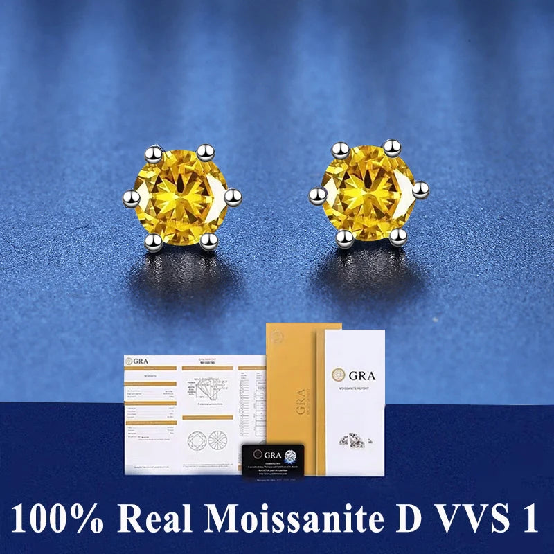 Classic 6-Prong Moissanite Stud Earrings
