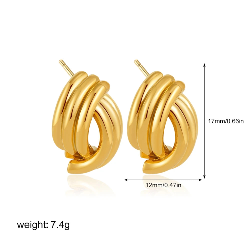 Retro Twist C-Hoop Earrings