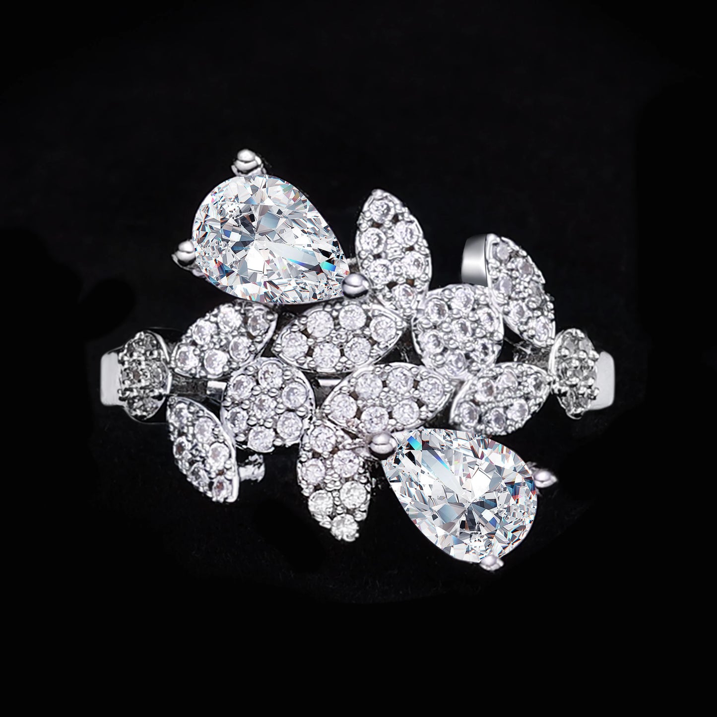 Luxury Cubic Zirconia Jewelry Set – Necklace, Ring, Bracelet & Earrings (Dubai Style)
