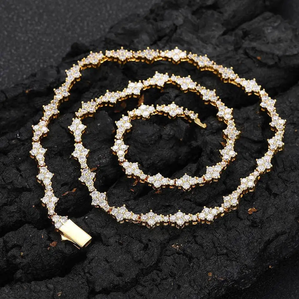 Tennis Choker Style Necklace – Silver/Gold Plated Honeycomb Chain