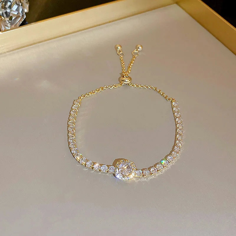 Luxury Cubic Zirconia Tennis Bracelet – Gold, Rose Gold & Silver