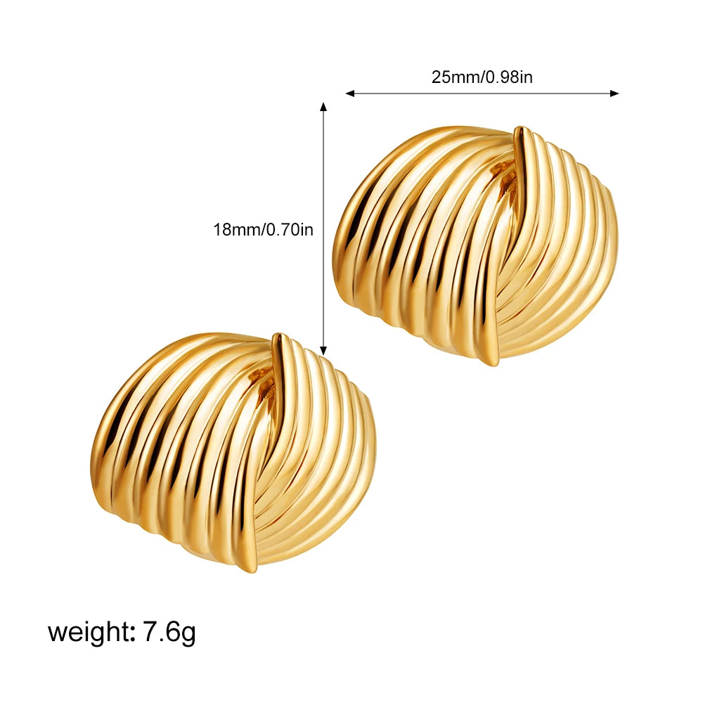 Retro Twist C-Hoop Earrings