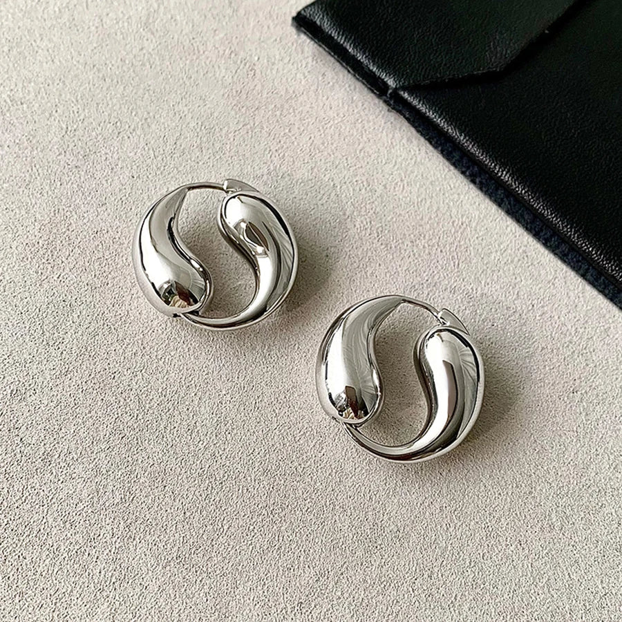 Yin-Yang Waterdrop Hoop Earrings