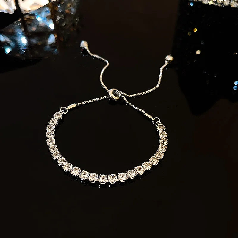 Luxury Cubic Zirconia Tennis Bracelet – Gold, Rose Gold & Silver
