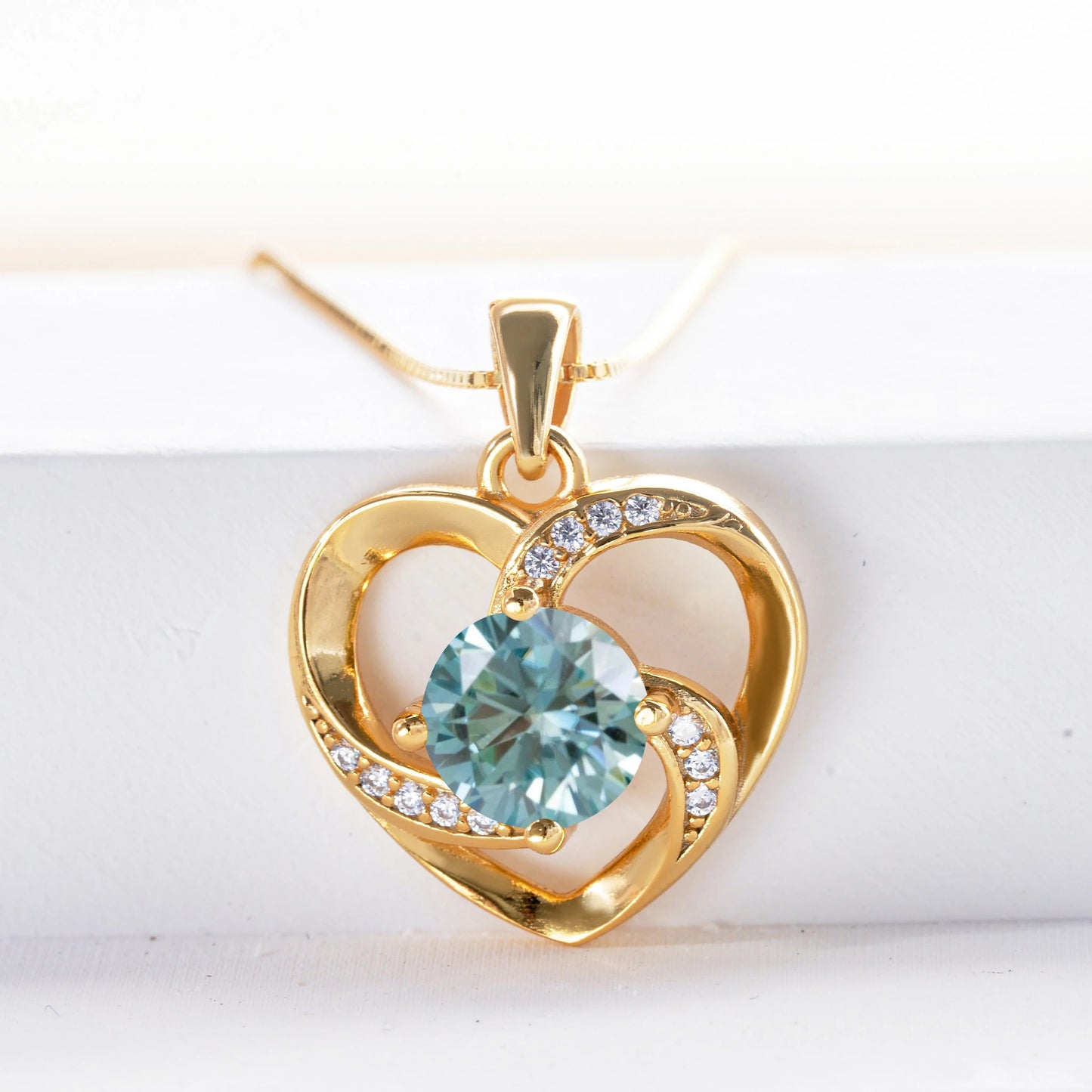 Gold-Plated Heart Moissanite Necklace