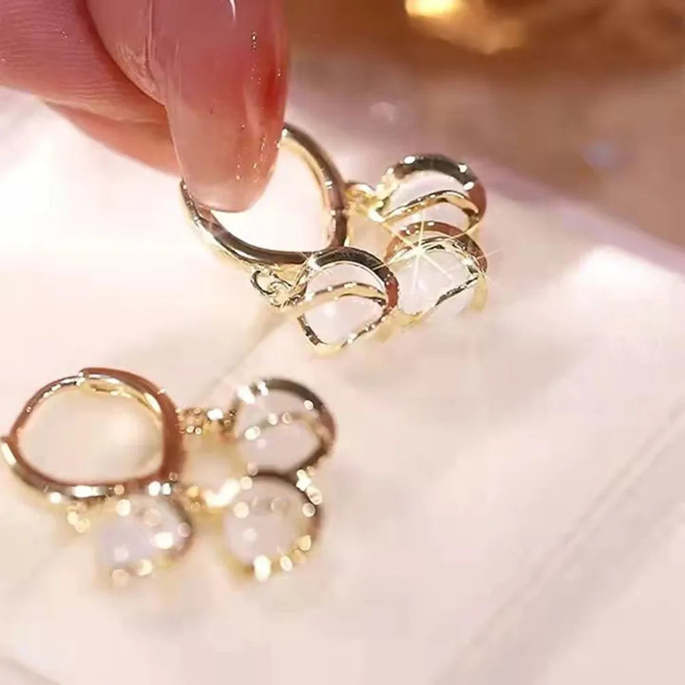 Bohemian Pearl & Rhinestone Stud Earrings