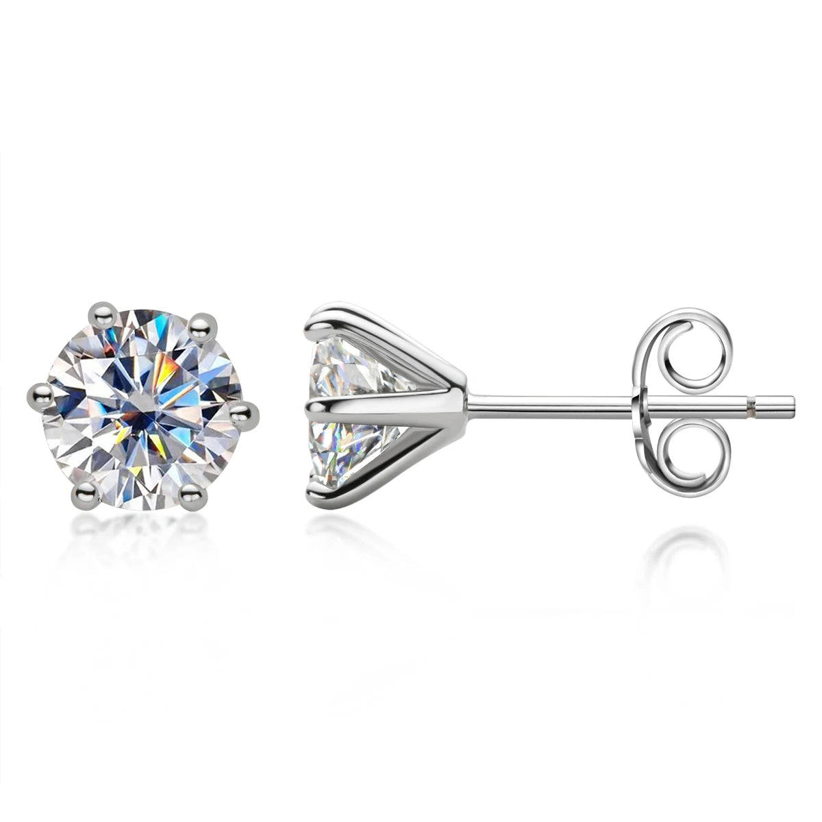 Round Moissanite Stud Earrings