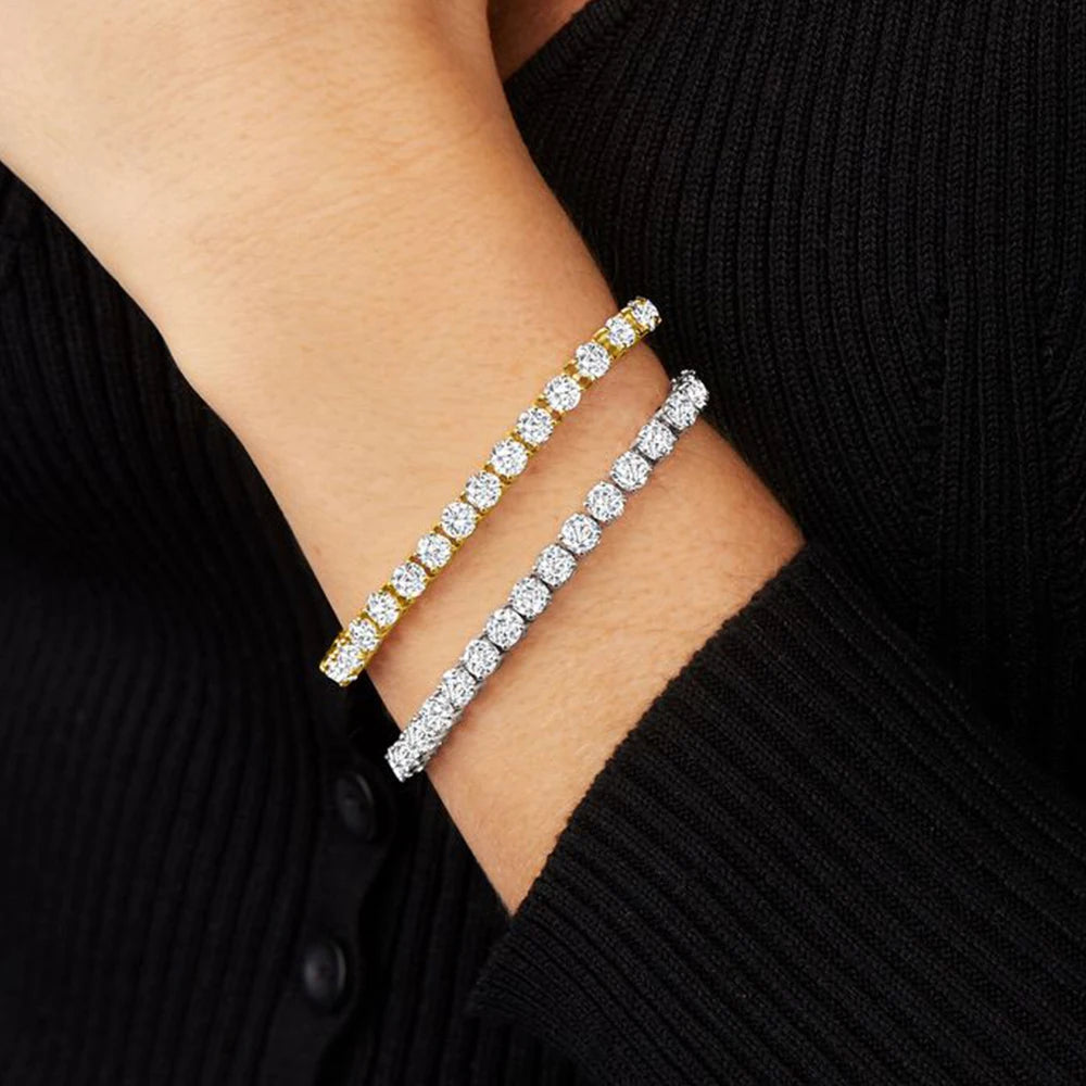 D-VVS1 Moissanite Tennis Bracelet – 925 Sterling Silver