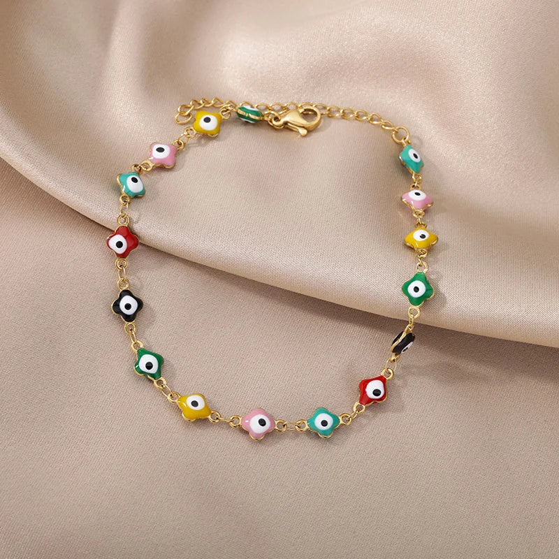 Gold Stainless Steel Imitation Pearl Anklet – Summer Beach Jewelry