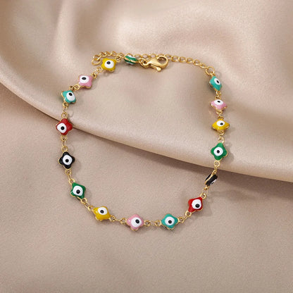 Gold Stainless Steel Imitation Pearl Anklet – Summer Beach Jewelry