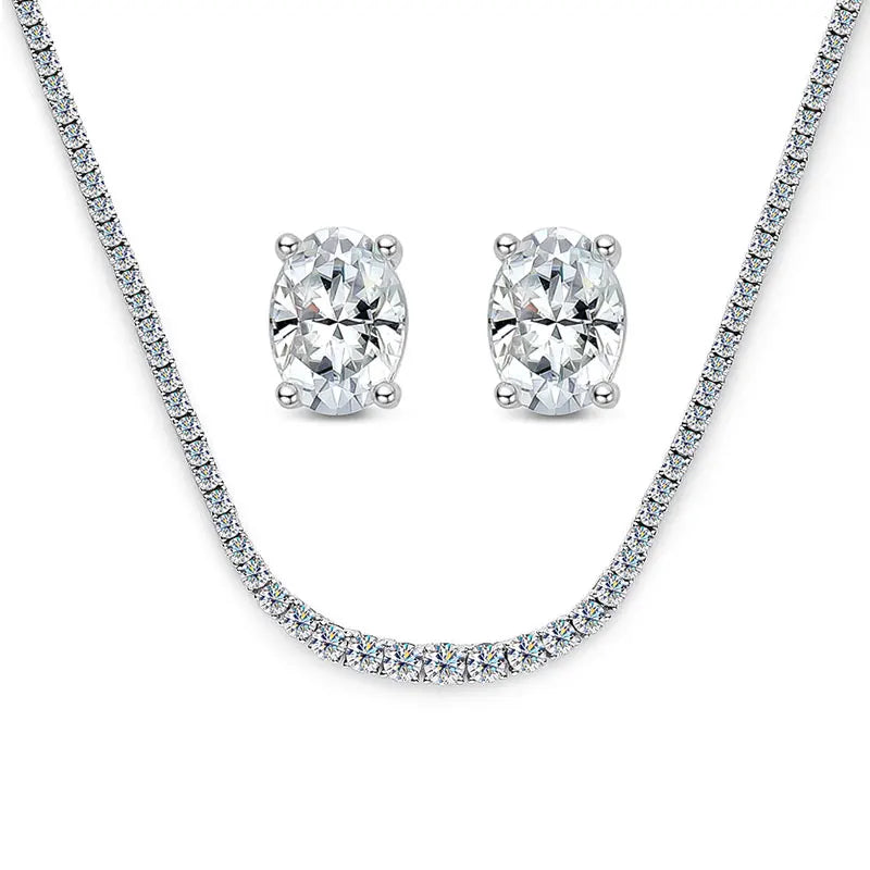 D-VVS1 Moissanite Tennis Necklace – 925 Sterling Silver (3mm/5mm)