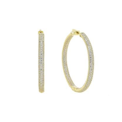 Iced Out Hoop Earrings – 25mm/50mm Full CZ Coverage