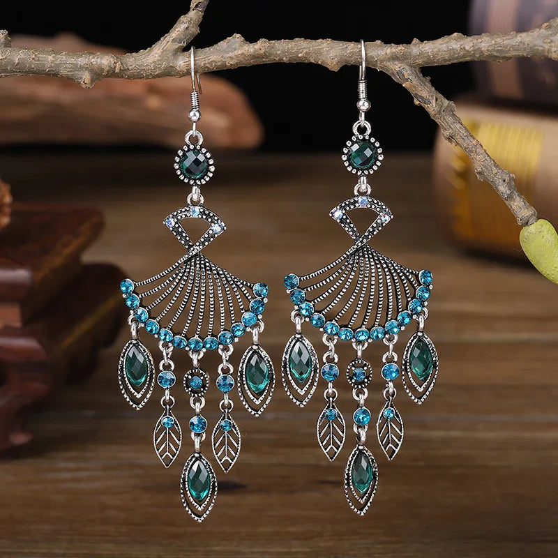 Bohemian Crystal Drop Earrings – Multicolor Rhinestone Dangles