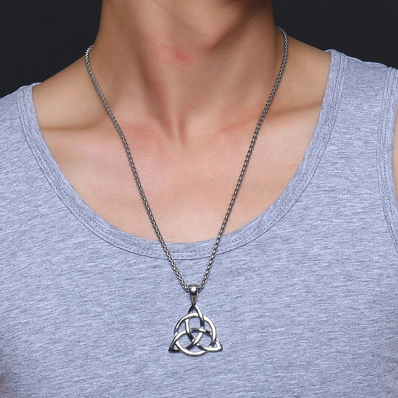 Viking Celtic Knot Necklace - Triple Knot Pendant