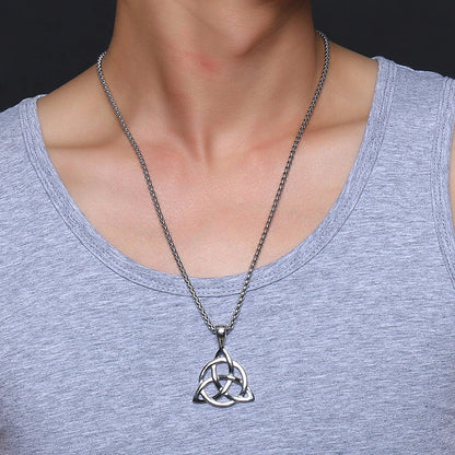 Viking Celtic Knot Necklace - Triple Knot Pendant