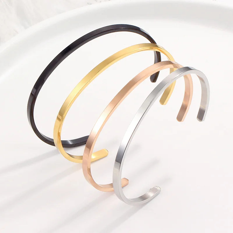 Open Cuff Bangle Bracelet for Couples
