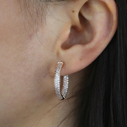 Iced Out Hoop Earrings – 25mm/50mm Full CZ Coverage
