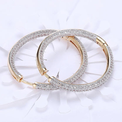 Moissanite-Studded 925 Sterling Silver Hoop Earrings