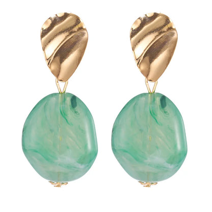 Smooth Round Drop Earrings