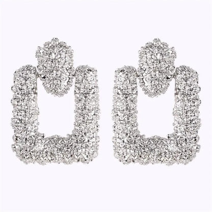 Multi-Shaped Round and Irregular Hollow Pin Earrings