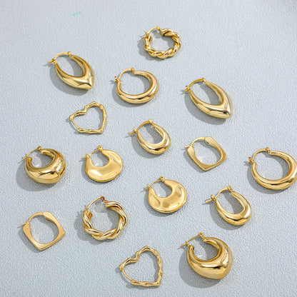 Gold Twisted Hoop Earrings