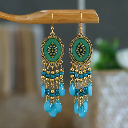Bohemian Crystal Drop Earrings – Multicolor Rhinestone Dangles