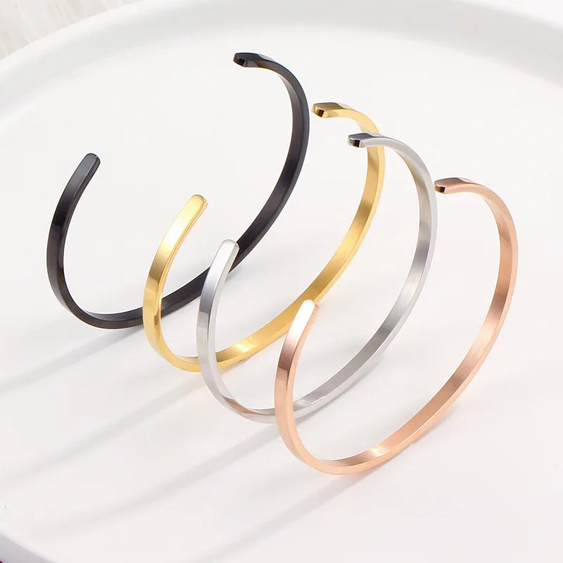 Open Cuff Bangle Bracelet for Couples
