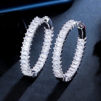 Chic Moissanite-Studded Hoop Earrings