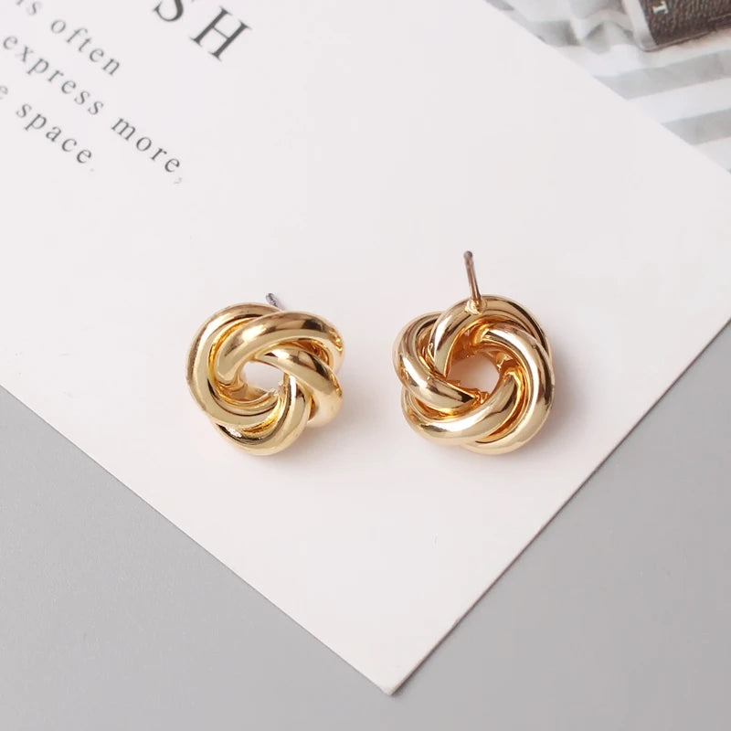 Eccentric Multi-Shaped Metal Dangle Earrings