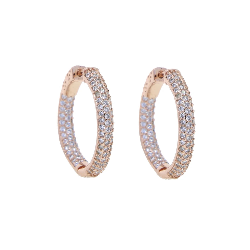 Iced Out Hoop Earrings – 25mm/50mm Full CZ Coverage