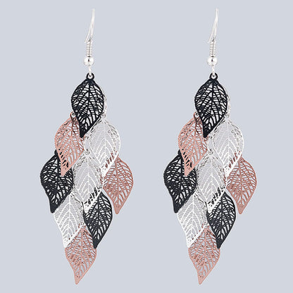 Bohemian Nine Leaf Drop Earrings