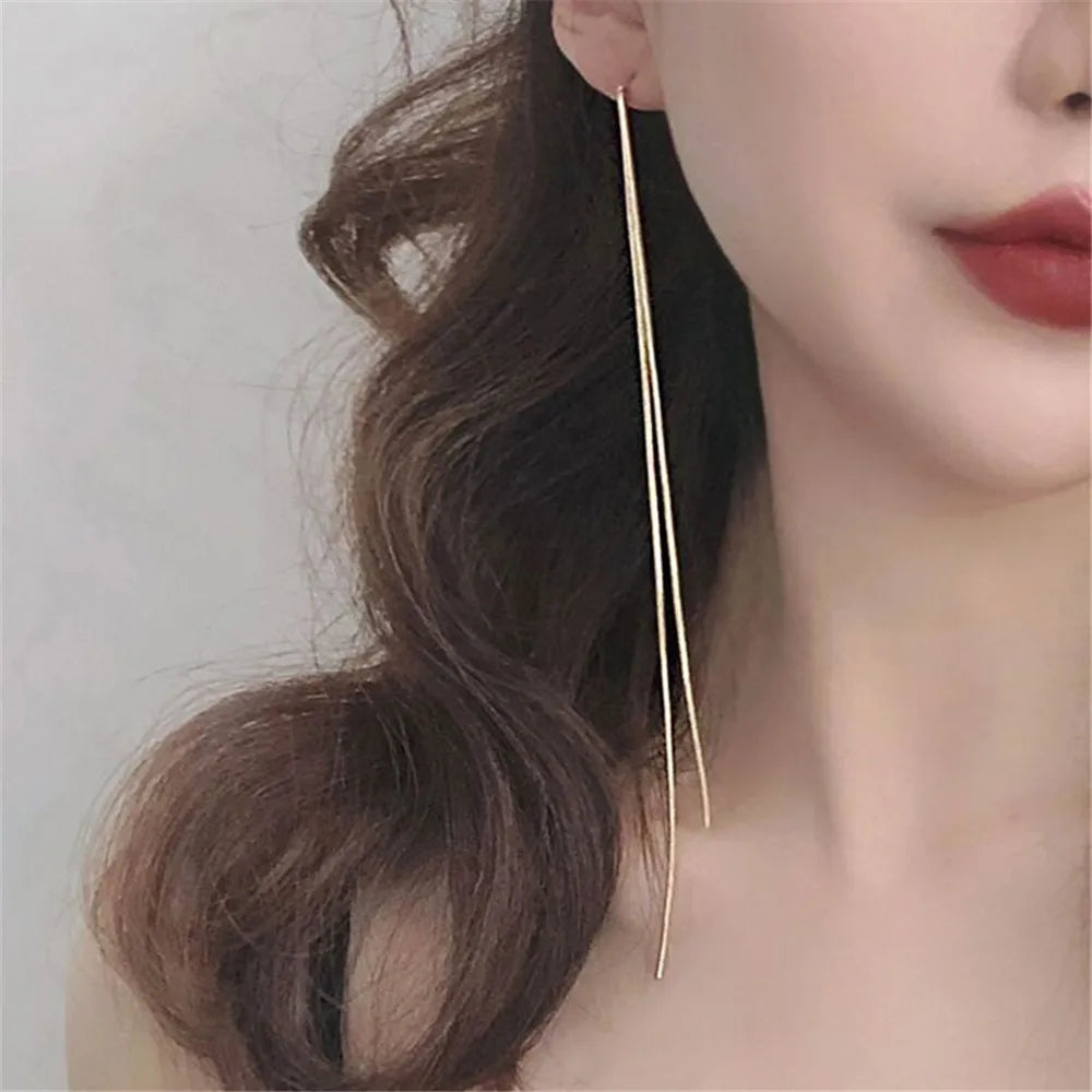 Long Tassel Drop Earrings