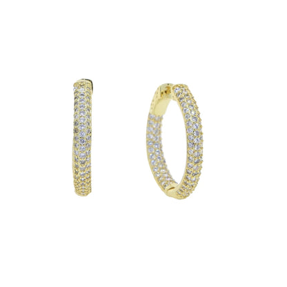 Iced Out Hoop Earrings – 25mm/50mm Full CZ Coverage